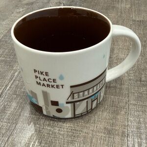 Starbucks White and Brown Pike Place Mug